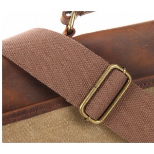 AT1 MESSENGER I VINTAGE™ Mallette porte-documents en canvas et cuir naturel, sac à bandoulière 5 couleurs 